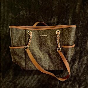Calvin Klein Monogram Brown Tote
